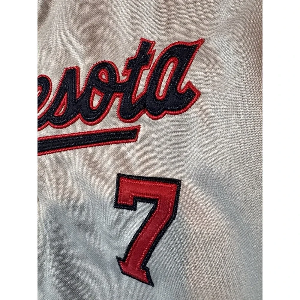 Joe Mauer Minnesota Twins Authentic Majestic Grey Jersey 50 Seasons Youth XL